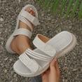 thumbnail image 1 of Commforr Sandales à Enfiler pour Femmes, Chaussures Habillées Décontractées pour Femmes, Sandale de Plage pour Femmes Chaussures de Randonnée Été à Enfiler Sport Marche Chaussure Athlétique Ajustable Extérieur Coussin Claquettes, Gris Pâle, 6.5, 1 of 6