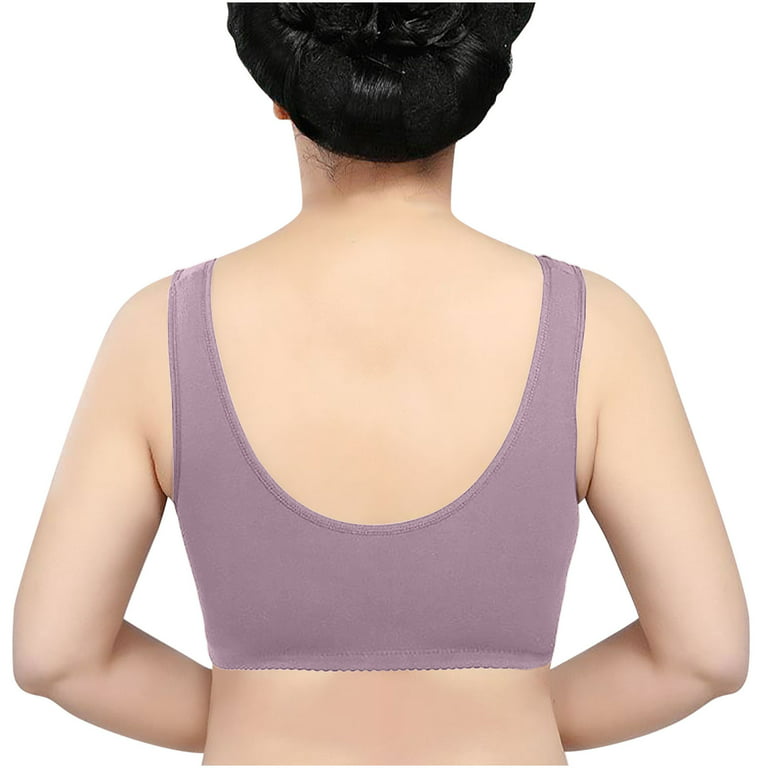 JGTDBPO Front Closure Bras For Women No Underwire Plus Size Full Coverage  Bras Front Snap Bras Post Surgery Front Closure Brassiere Sports Bra