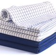 thumbnail image 2 of Highly Absorbent Cotton Kitchen Towels for Drying Dishes - Set of 6 Dish Towels - Narrow Navy Blue Stripes Plaid Waffle Dishtowels - 18"X28" Large Lint Free Linen Tea Hand Bulk T Towls, 2 of 3