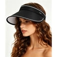 thumbnail image 5 of TFEOQRY Women's Sun Visor Hat Foldable Wide Brim UV Protection Adjustable Strap Lightweight Summer Outdoor Ponytail Hat, 5 of 6