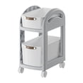 thumbnail image 3 of Carrito con ruedas para frutas y verduras, estantería móvil multifuncional 2 capas gris, 3 of 9