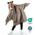 thumbnail image 5 of Bare Homey Plush Sherpa Wearable Blanket - Fluffy & Soft - Lightweight - Kids, Taupe, 5 of 9