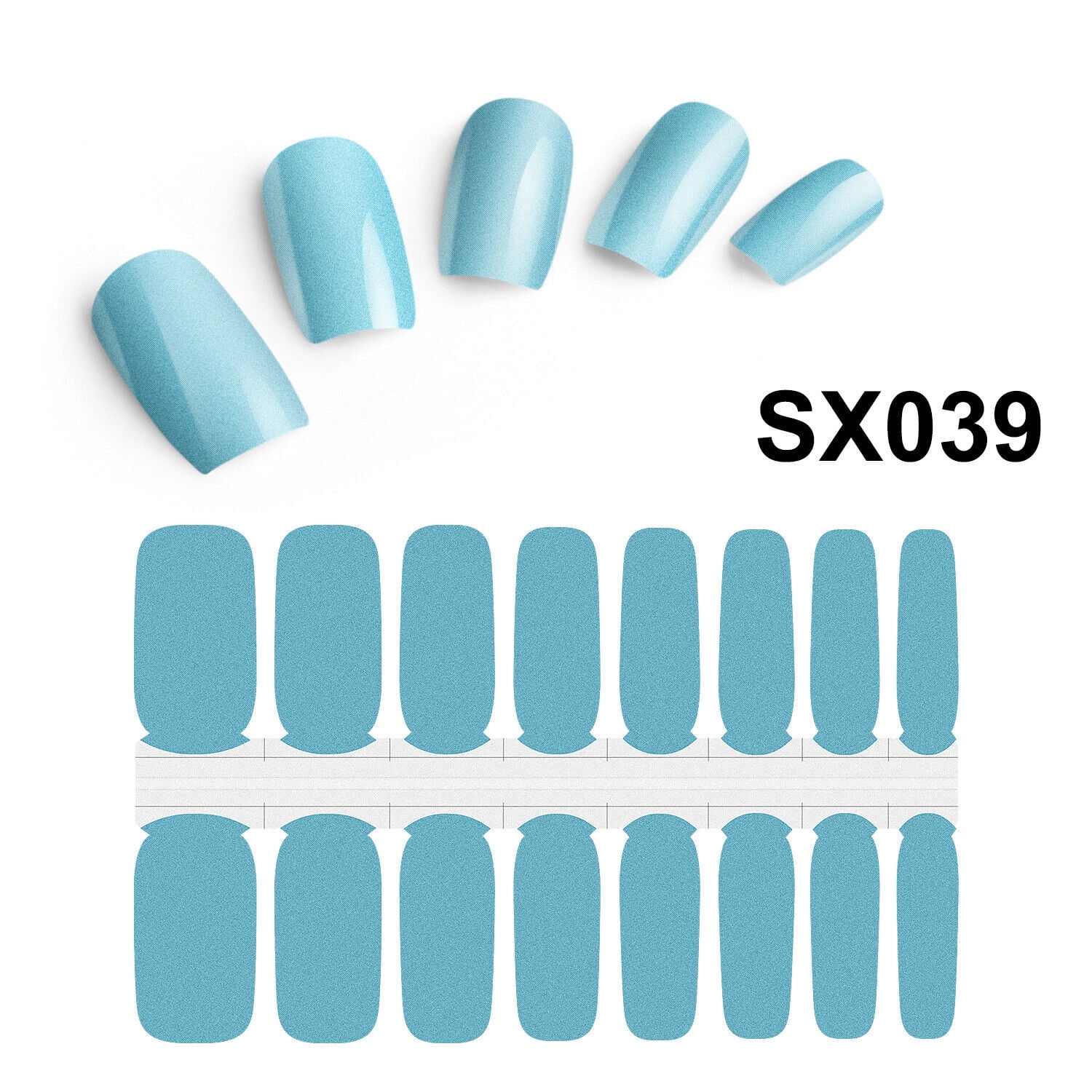 10 Pack Color Nail Strips Set Self Adhesive Full Wrap DIY Decal Nail