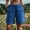 Blue, variant on Bermuda Shorts For Women Summer Solid Pocket Knee Length Office Casual Travel Weekend Resort Everyday Style Packable Travel Choice Weekend Ready Look Army Green M