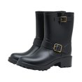 thumbnail image 2 of Botas de lluvia de media pantorrilla para mujer, de jardín impermeables, botas de lluvia antideslizantes para mujer con plantillas cómodas, - NEGRO, 2 of 7