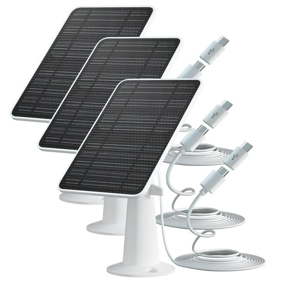 Solar Panel Charger Compatible with Eufycam 3/3C/2C/2C Pro/E40/E20/2/2 Pro/E/L20/L40/Solo/SoloCam Spotlight, 5W Solar Panel for Eufy Camera, Mic