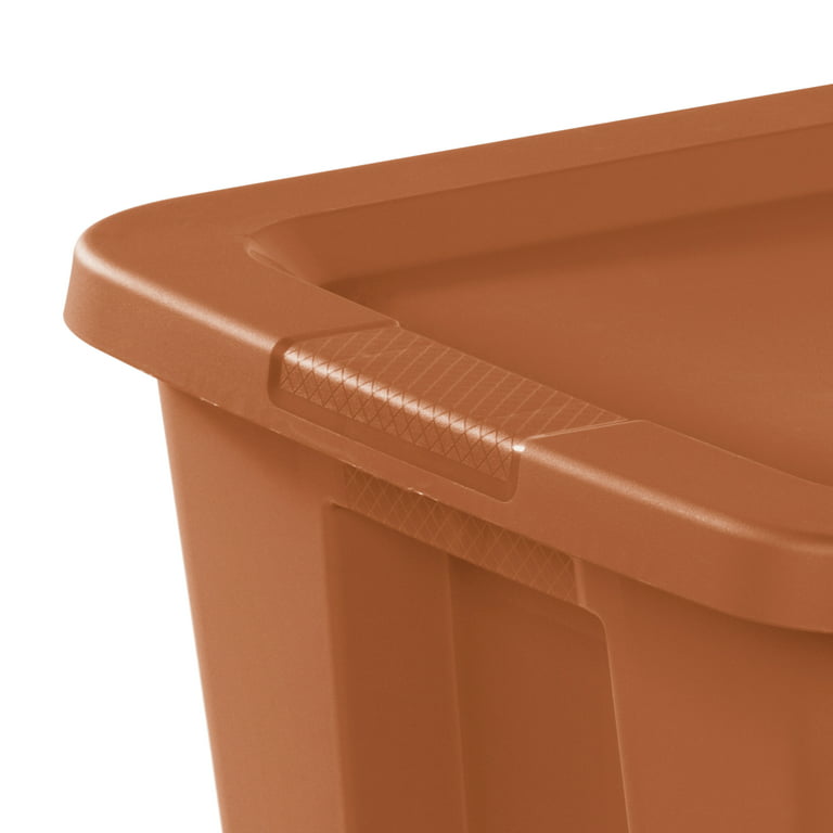 Sterilite 18 gal. Orange Plastic Storage Container Bin Tote with, Storage  Bins