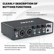 EBXYA Audio Interface USB C 2 In 2 Out Recording Bundle, Black Metal with 48V Phantom Power & Zero-Latency Monitoring for Home Studio, Podcasting & Gaming/Voice Chat Setup