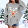 thumbnail image 2 of Toddler Girls Graphic Hoodie Merry Christmas Print Hooded Sweatshirt Festive Pullover Top Fall Fashion Clothing Size 1-2T ,Gray, 2 of 5