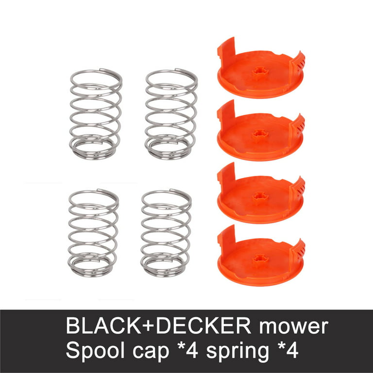 Replacement for Black Decker Trimmer 4pcs Cover Cap and 4pcs Springs  RC-100-P Lawn Mower Spare Parts 