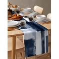thumbnail image 6 of Ldtrchee Navy Blue Geometric Table Runner 48 Inches, White Modern Abstract Bed Runner Dresser Scarves Tabletop for Indoor Outdoor Parties/Ceremony/Banquet, 13" x 48", 6 of 8