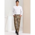 thumbnail image 3 of Pantalones estampados de animales para hombre Pantalones de vestir de fiesta de fiesta con frente plano Estampado de leopardo S, 3 of 6