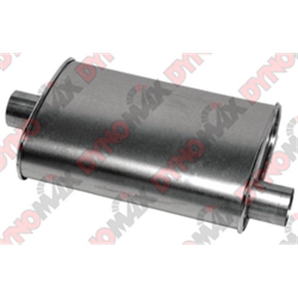 Dynomax Exhaust Muffler 17711 Thrush Turbo; 2 Inch Offset Inlet; 2 Inch Center Outlet; 14 Inch Case Length/18 Inch Overall Length