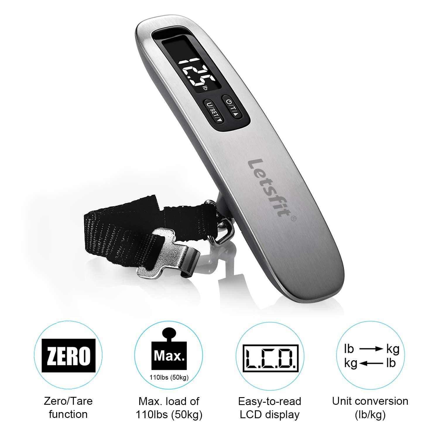 Dropship 5 Core Digital Luggage Scale, Backlight LCD Display With  Temperature Measurement/ Baggage Scale 110lbs Capacity, Portable Stainless  Steel Hanging Scale W/ Tare Function For Travelers- LSS-004 to Sell Online  at a