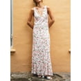 thumbnail image 6 of JYYYBF Womens Long Slim Tank Dress Summer Sleeveless Open Back Deep V Neck Floral Print Dresses, 6 of 8