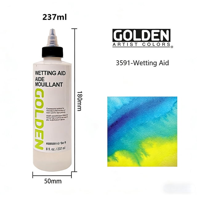 Golden Aide à l'Hydratation, Bouteille de 8 fl oz, Additif Acrylique Professionnel