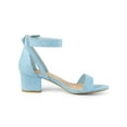 thumbnail image 3 of BLISSFUL STEP Women's Ankle Buckle Strap Chunky Heel Sandal Shoes Sky Blue 6.5, 3 of 7