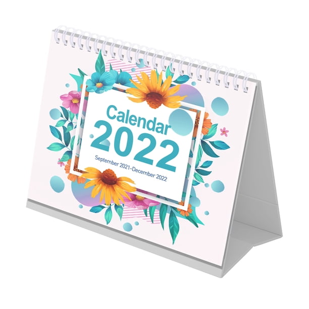 Calendario de escritorio 2021-2022, 16 calendarios mensuales, 9,0 x 7,7