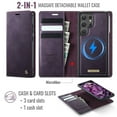 thumbnail image 2 of Magnetic 2 in 1 Detachable Wallet Case for Samsung Galaxy S22 Ultra with Card Holder Women Men, Retro PU Leather【RFID Blocking】Kickstand Shockproof Cover, 2 of 13