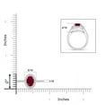 thumbnail image 6 of ANGARA Natural Classic Oval 1 ct Ruby Halo Engagement Ring with Diamond Accents in 14K White Gold for Women (Size-7x5mm) | July Birthstone, Anniversary, Jewelry Gift for Women | Natural Ruby Ring, 6 of 10