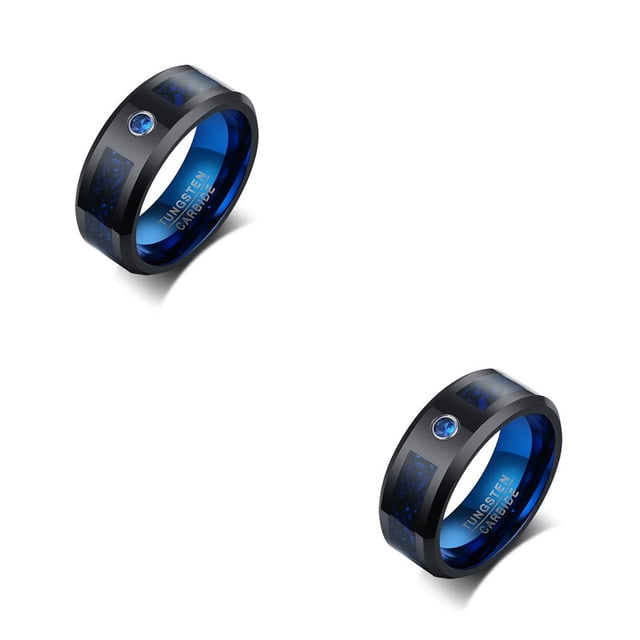 Guardurnaity Anillo de 8MM de circón azul Simple, anillos de dedo ligeros y duraderos, joyería resistente al agua de Color sólido, Festival para Type3 NO3