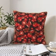 thumbnail image 6 of Fotbe Tomato Pattern Velvet Decorative Throw Pillow Covers with Elegant Piping, Soft Plush Cushion Cover for Sofa, Bed, Car, Office-16"x16", 6 of 8