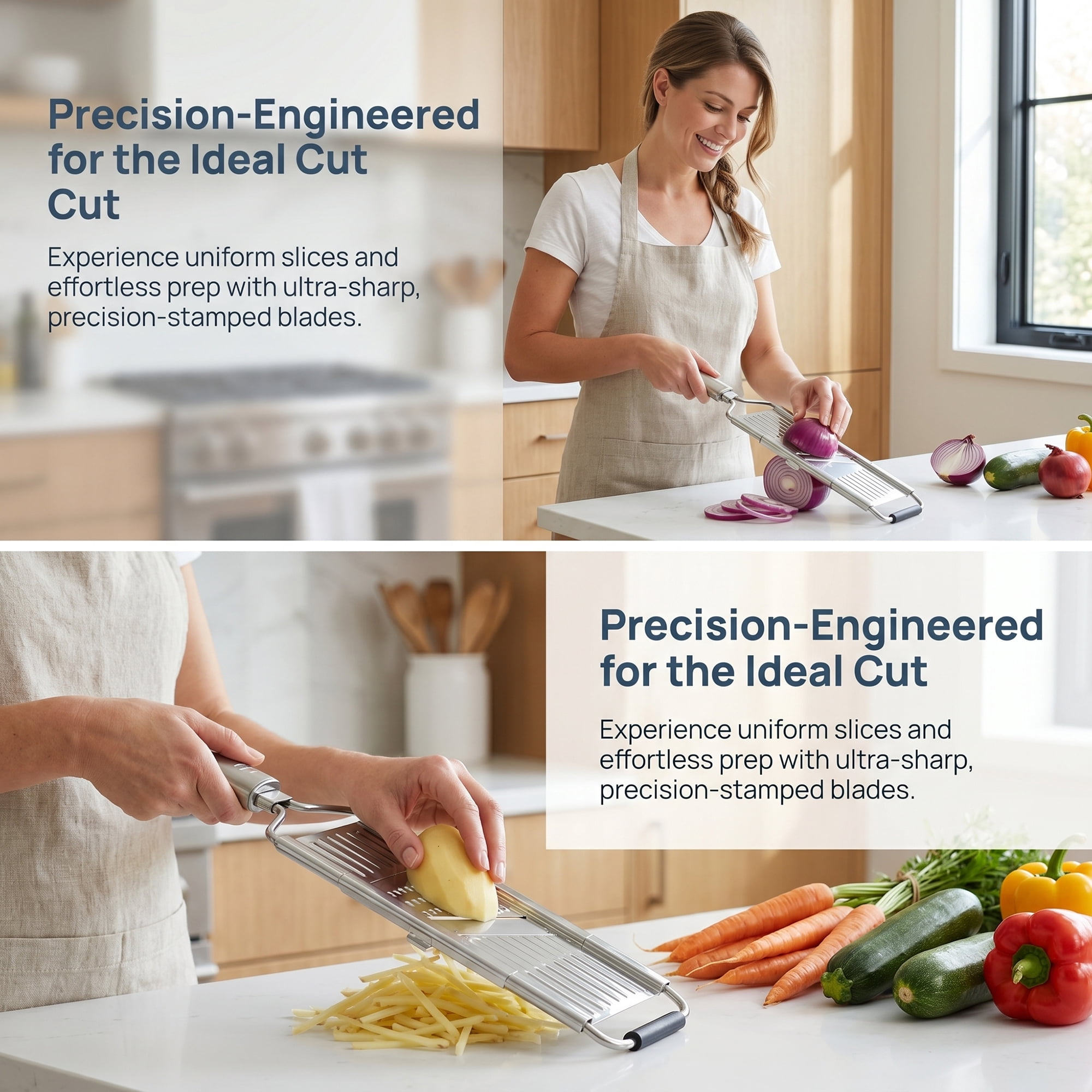 Unique Bargains 3-in-1 Kitchen Cutter for Slicing, Dicing & Shredding 3 in 1 3.3"x14"