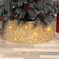 thumbnail image 2 of Christmas Tree Collars 23.6 Inch Sequin Tree Skirt Glitter Xmas Tree Ring Double-layer Velvet Tree Skirt Collar Tree Base Cover For Christmas Hallow, 2 of 5