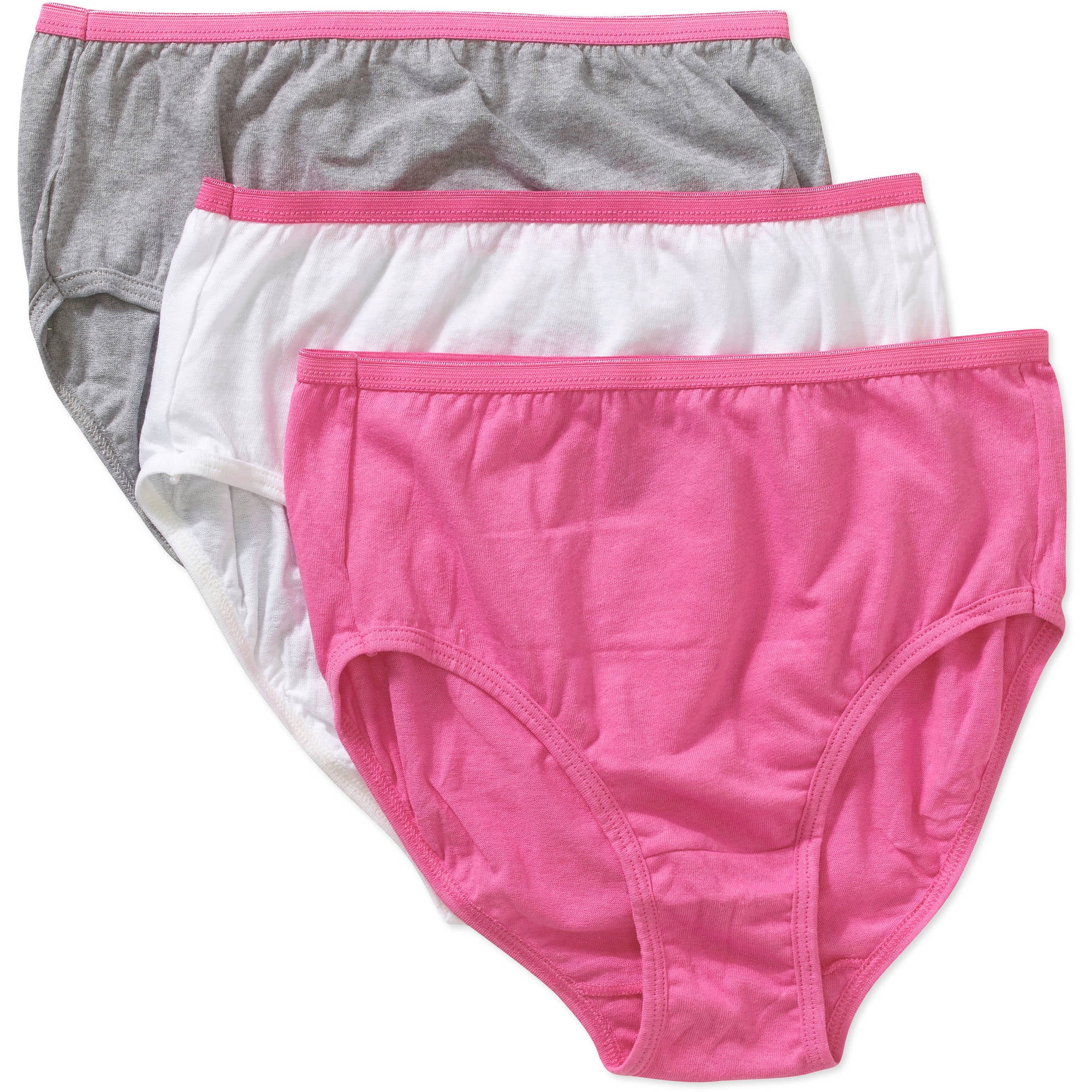 Hanes Girls Underwear, 3 Pack Core Cotton Brief Panties (Little Girls ...