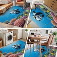 thumbnail image 6 of Funny Panda Diving Washable Area Rugs 4'x6', Seafloor Corals Fish Oceans Modern Low Pile Throw Living Room Rug Non-Slip Sturdy Edge Binding Carpet for Indoor Entryway Bedside Kitchen, 6 of 9