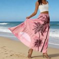 thumbnail image 6 of LWavelet Women Floral Print Tiered Maxi Skirt Elastic Waist With Pockets Boho Summer Long Skirt Pink S, 6 of 6