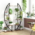 thumbnail image 3 of Tribesigns 5-Tier Plant Stand with Hook, Multifunctional Curved Display Shelf Flower Stand Rack, 3 of 7