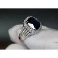 thumbnail image 2 of Women's 3Ct Cushion Cut Lab Created Blue Sapphire Diamond Engagement Wedding Ring in 14K White Gold Plated, 2 of 2