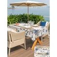 thumbnail image 5 of Outdoor Tablecloth with Umbrella Hole for Patio/Picnic/Party/Camping, Vintage Country Waterproof Table Cloth Rectangle Table Cover Washable, Blue Rustic Texas Star Vines Wooden Grain (60"x 102"), 5 of 8