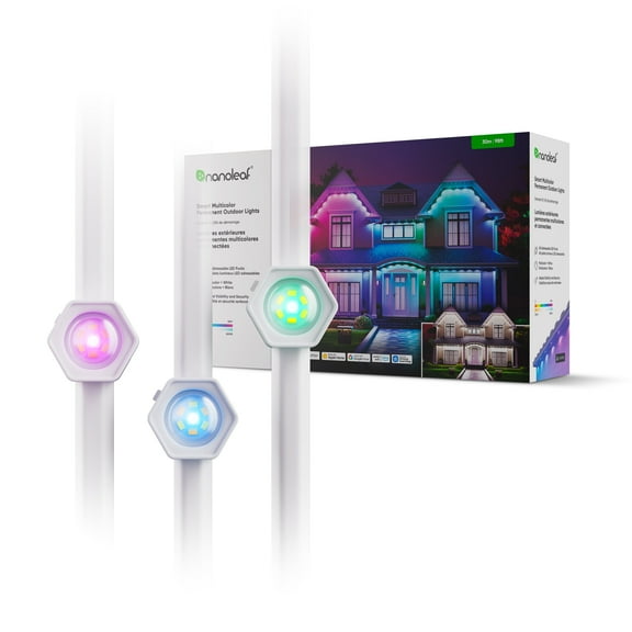 Nanoleaf Smart Matter Multicolor Permanent Outdoor Lights (98ft)  Plug-in Rgbicw Addressable LED Pucks