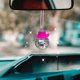 thumbnail image 1 of Adorno de espejo con forma de disco rosa, bola decorativa para espejo de coche, accesorios colgantes para espejo de coche, decoración del hogar (rosa), 1 of 5