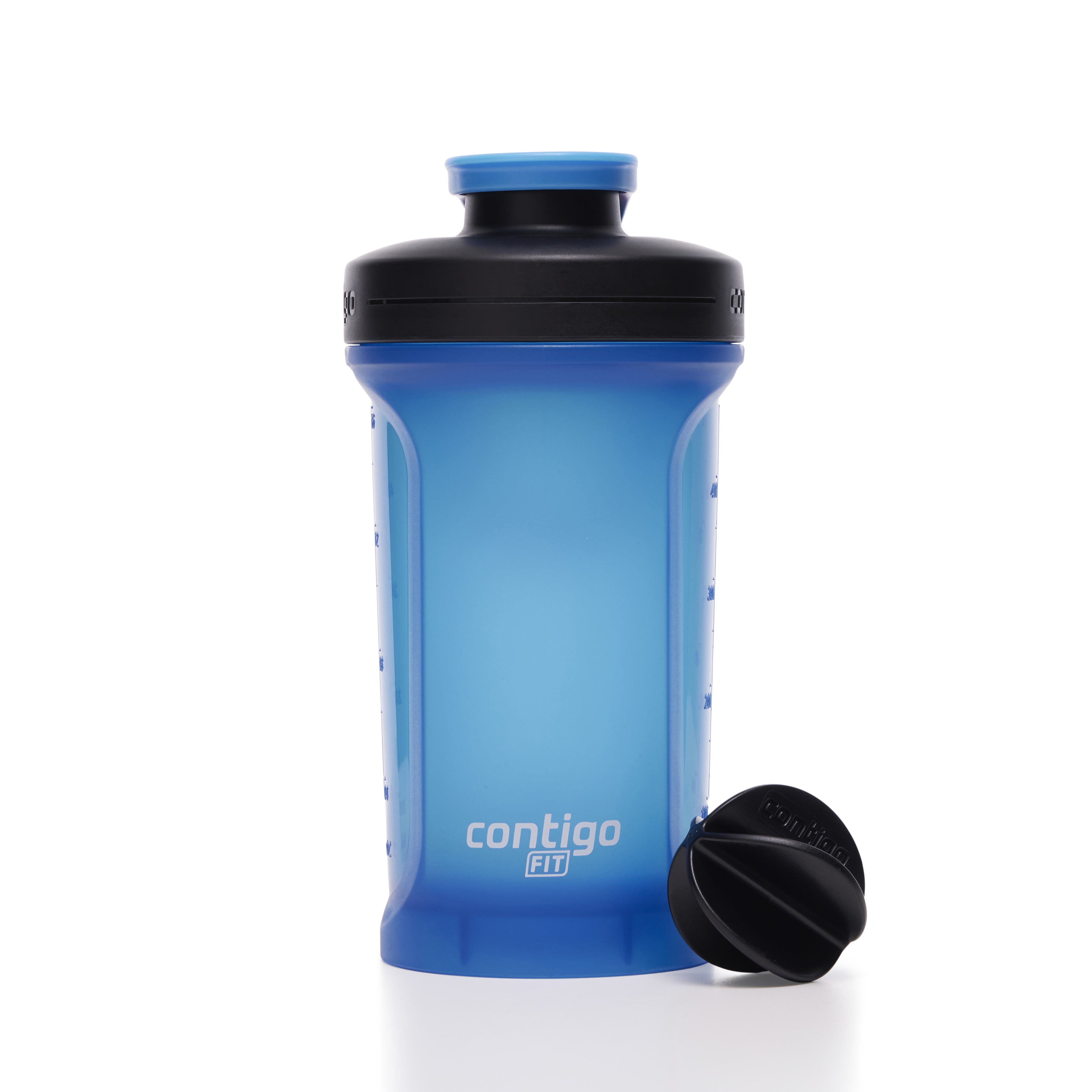 Contigo Fit Plastic Shake & Go 2.0 Shaker Bottle, Blue Poppy, 20 fl oz.