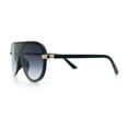 thumbnail image 6 of Womens Classy 90s Designer Shield Rimless Racer Plastic Fashion Sunglasses [Black - Smoke], 6 of 7
