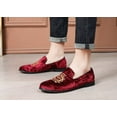thumbnail image 6 of Men's Luxury Velvet Penny Loafers Shoes Embroidery Suede Dress Loafers Daily Boats Shoes for Party Wedding Prom, 6 of 12