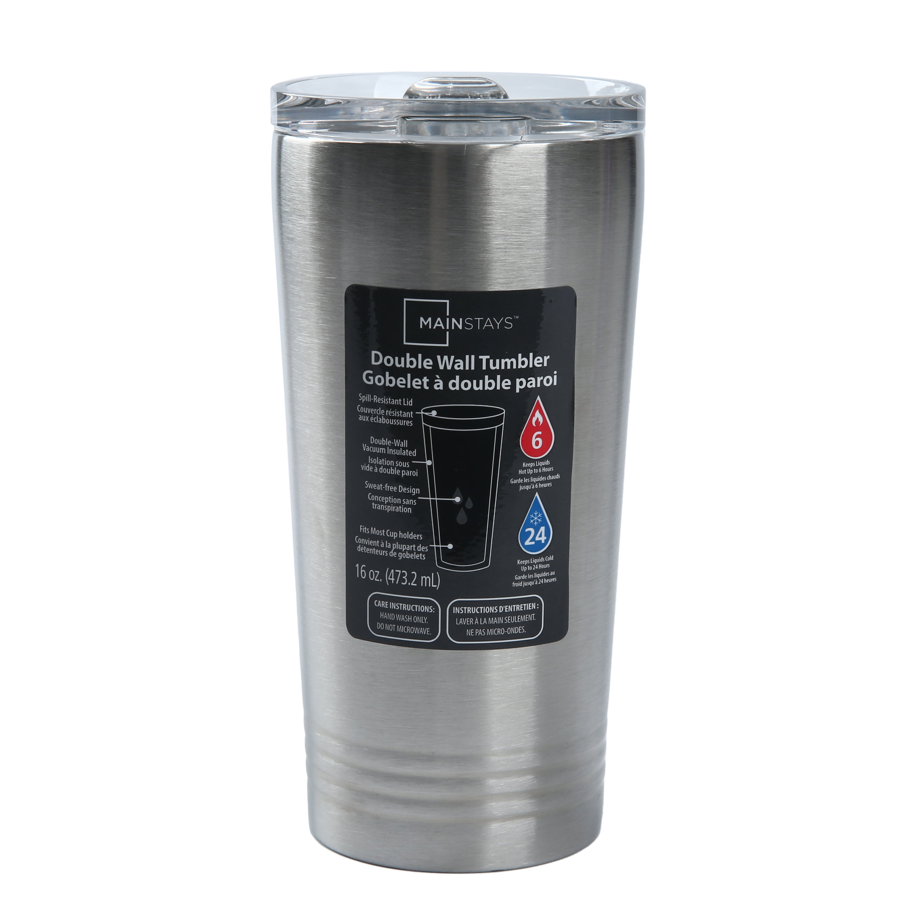 Mainstays Stainless Steel Double Wall 16oz Tumbler