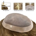 thumbnail image 5 of Lyrical Hair Toupee for Men Fine Mono Mens Toupee Human Hair Replacement Systems Monofilament with NPU Hairpiece for Man Black Brown Blonde Gray Hair Wig Unit, 5 of 8