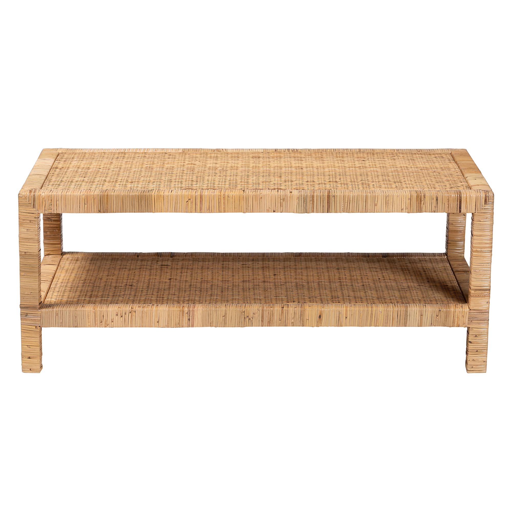 bali & pari Kalimantan Boho Coffee Table, Rectangle, Light Honey
