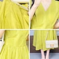 thumbnail image 3 of Vestido de verano para mujer con mangas cortas/largas, cuello en V cruzado, vestidos de manga corta para mujer, vestido infinito, vestido corto para mujer, vestidos de graduación para mujer, 3 of 5
