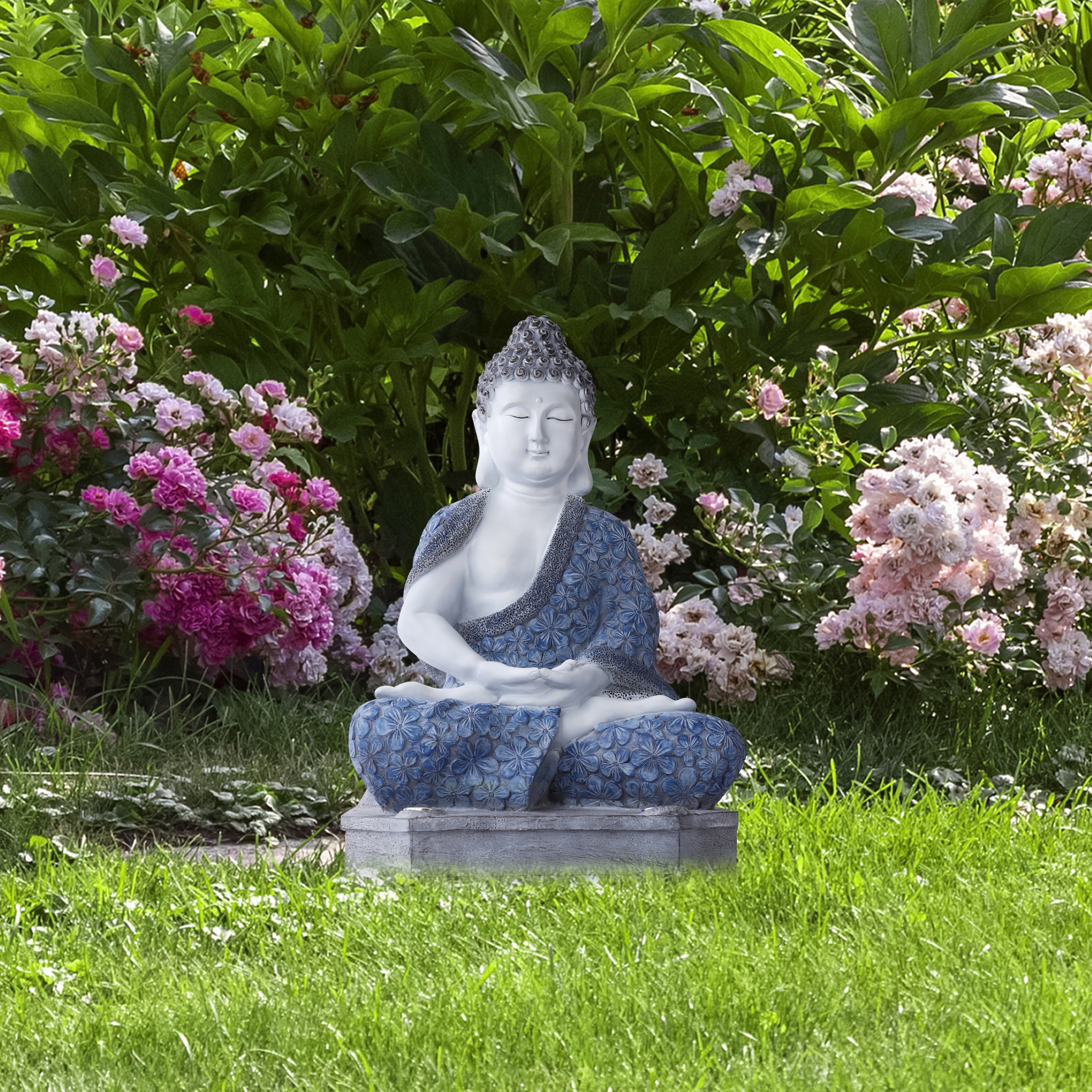 TECHKO 15" Buddha Garden Statue
