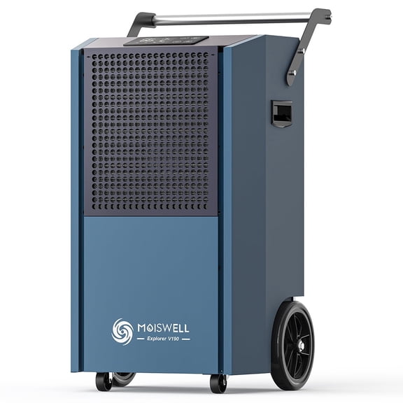 190 Pints 7,500 sq. ft. Commercial Dehumidifier with Pump 8-in. Wheels Portable Heavy Duty for Basement
