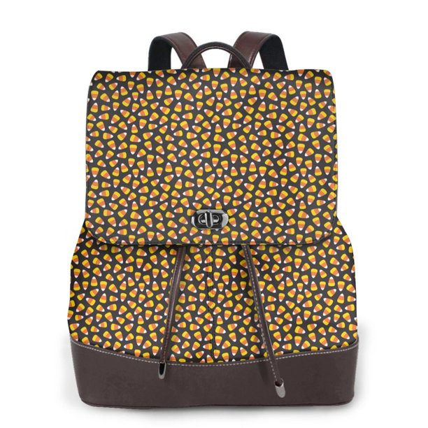 Balery Candy Corn Mochila de Cuero para Mujeres, Gran Capacidad, Bolsa de Viaje Multifuncional, Mochila de Cuero y Bolsa de Hombro para Mujeres