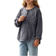 thumbnail image 7 of Bovxnpu Unisex Girls Long Sleeve Shirts Undershirts Long Sleeve Slub Cotton Base Layer Pullover Girls Tops, 7 of 7