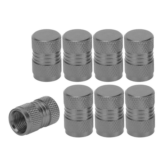 Tire Valve Stem Caps 11x16MM Car Wheel Valve Cap Aluminum Alloy Titanium Tone Grey 8 Pcs