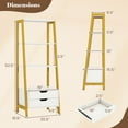 thumbnail image 3 of Gymax 2PCS Bookshelf w/ 2 Storage Drawers Sturdy Metal Frame Anti-toppling Devices White, 3 of 10