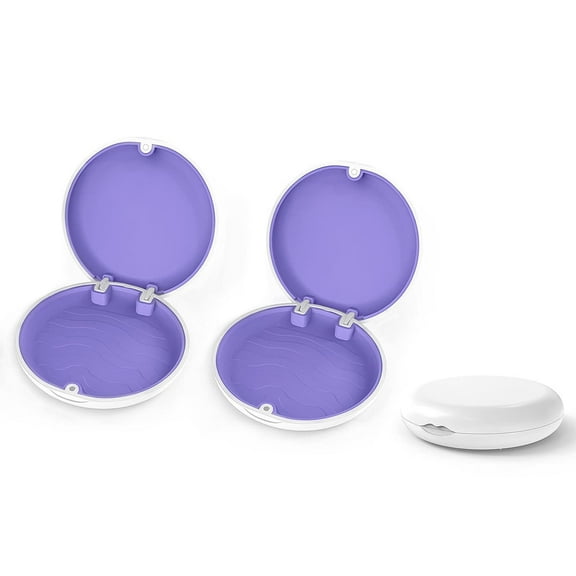 Aligner and Retainer Case, 2PCS Solid Orthodontic Aligner Retainer Case Denture False Box, Mouthguard Case Holder Protective Case Without Mirror for Oral Care Dentisty-White